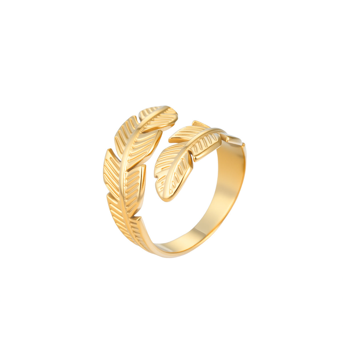 Women Textured Stainless Steel Open Ring, European American Trendy Style, Minimal Cold Tone Exquisite Versatile Finger Jewelry