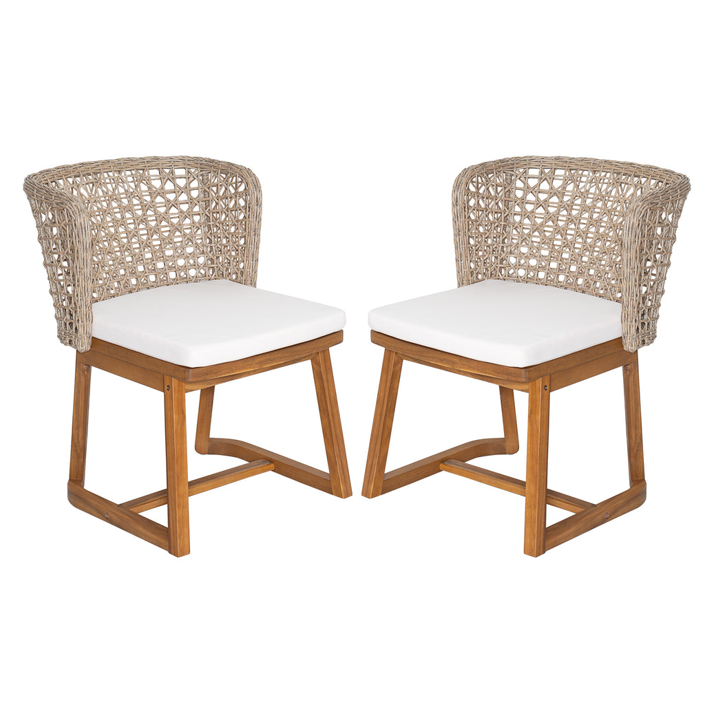 Outdoor Acacia Wood Dining Chairs (Set of 2)