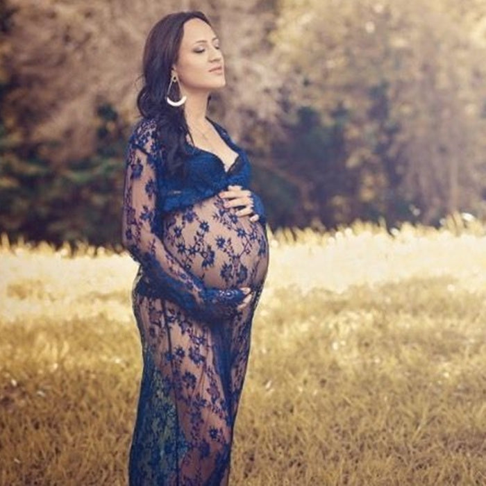 Sexy perspective lace dress, pregnant women's skirts, pregnant women, photographing, maternity, photography and dress