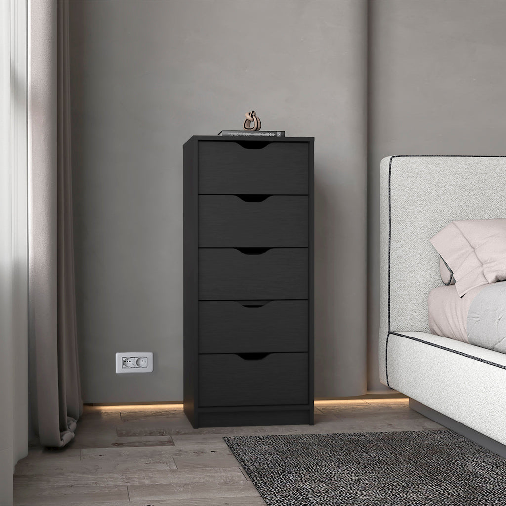 Wenge 5 Narrow Drawer Dresser