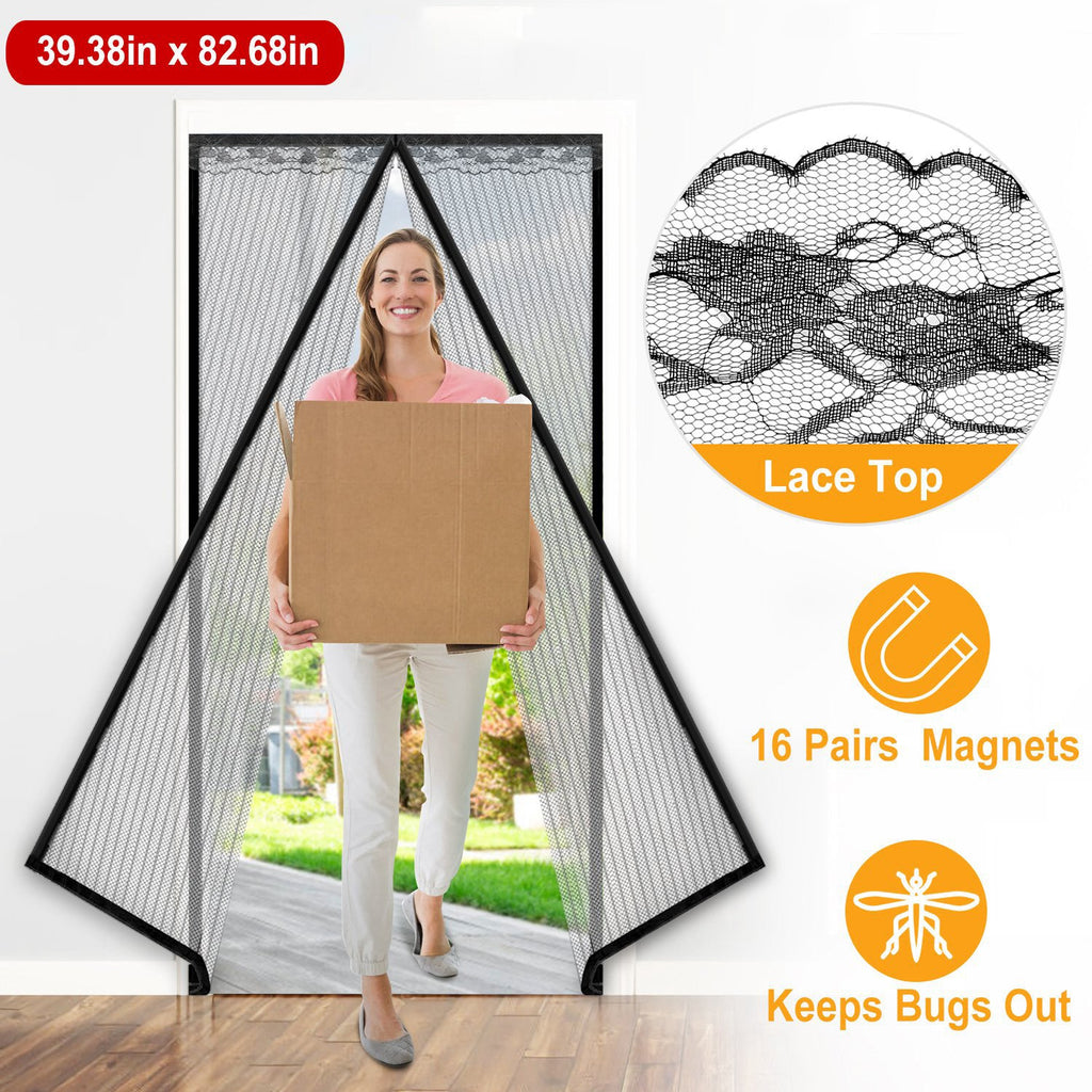 Magnetic Mesh Curtain for Door with Seamless Magnets