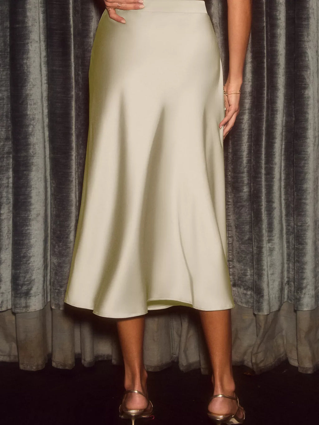 Satin Midi Skirt
