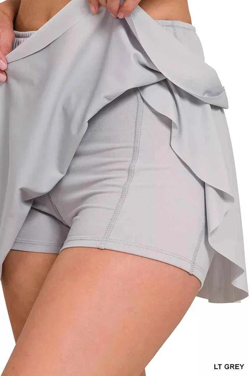 Zenana Ruffle Tennis Skirt with Pockets