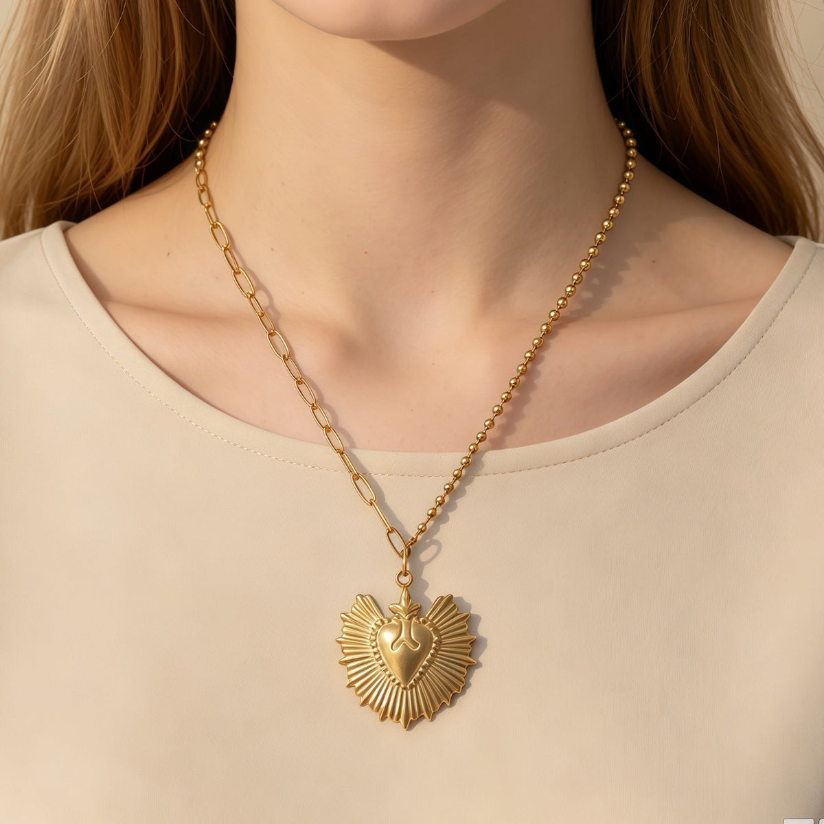 18K Gold Plated Heart Pendant Necklace Women Neck Jewelry For Daily Dating Banquet Party Occasions