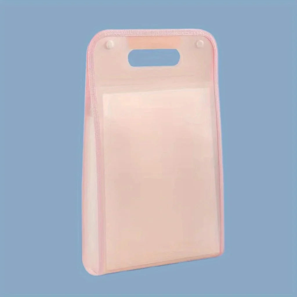 A4 Macaron Vertical Binding File Bag | 13-Cell Portable Accordion Organizer