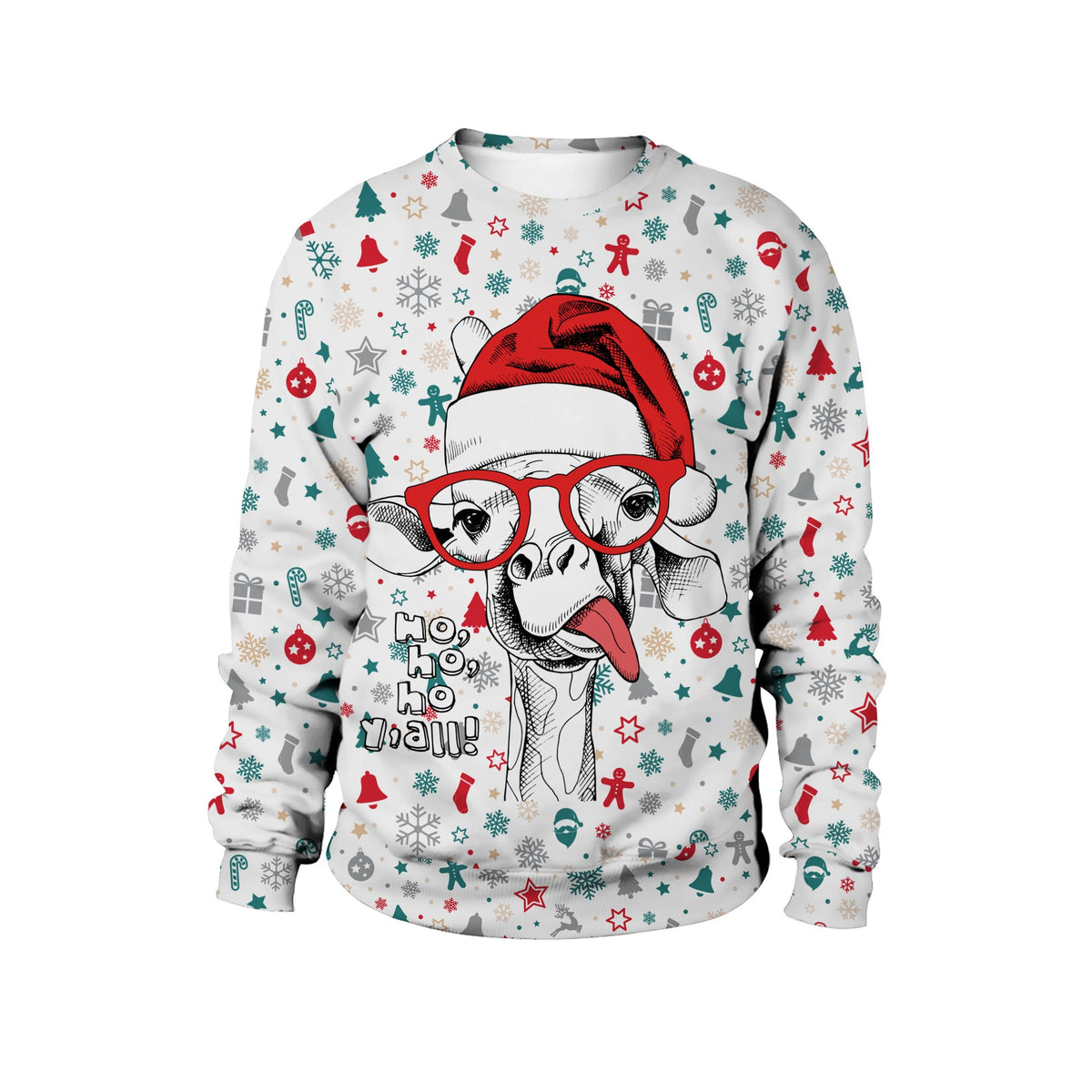 2024 Spring Cross-Border Women's New Christmas Clothing Round Neck Christmas Deer Couple Outfit Digital Printed Sweatshirt