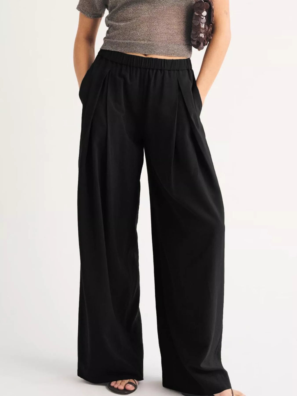 Elastic Waist Relaxed Fit Pants