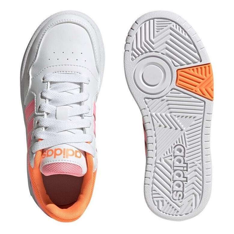 adidas Kids' Hoops 3.0 Sneaker - White/Pink/Orange