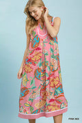 Umgee Paisley Floral Sleeveless Midi Dress