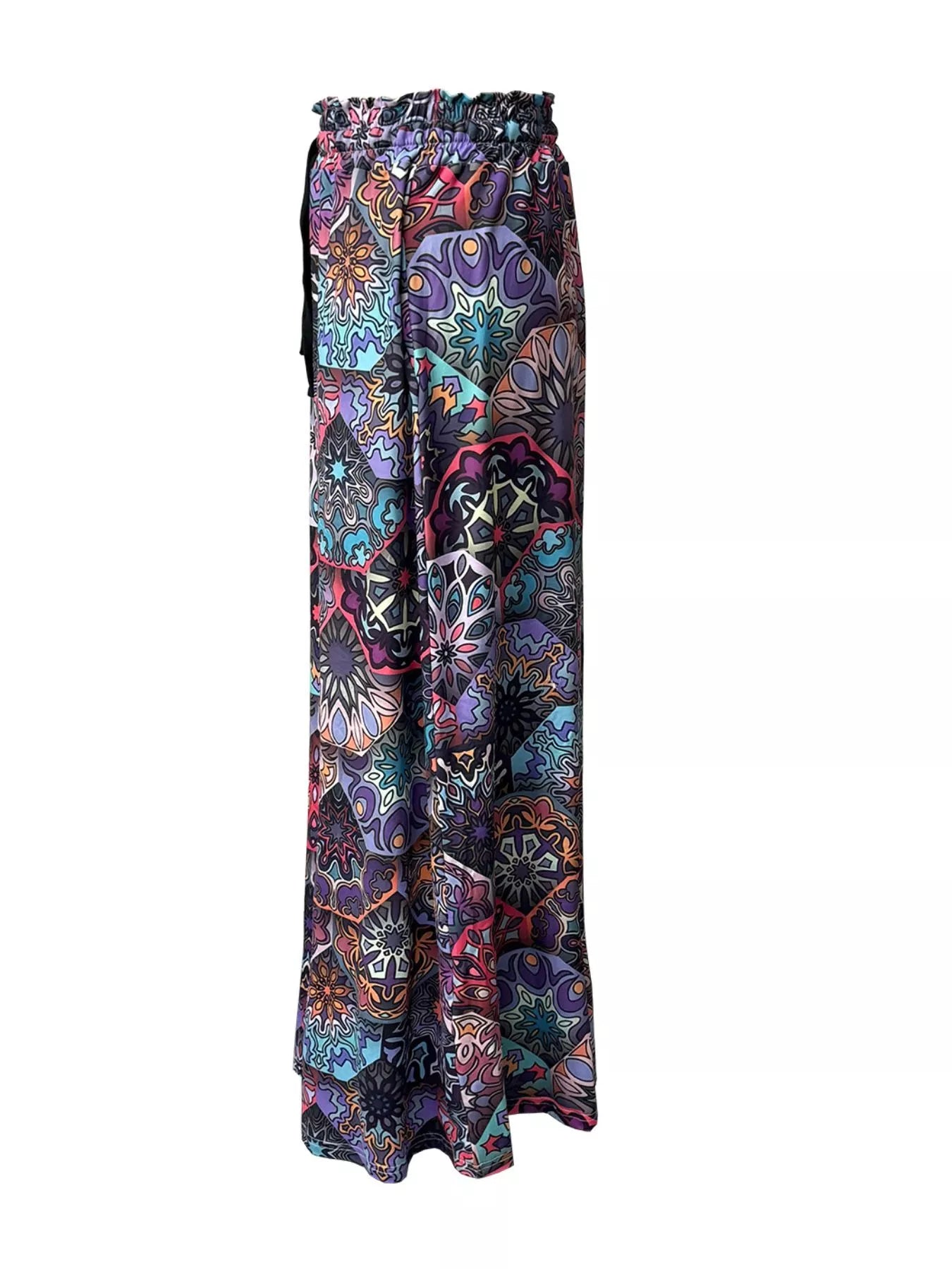 Printed Wide-Leg Pants