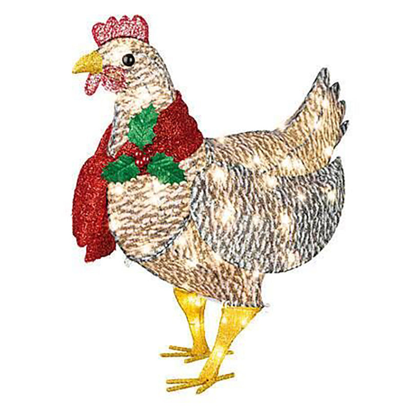 Chicken With Scarf Holiday Decoration