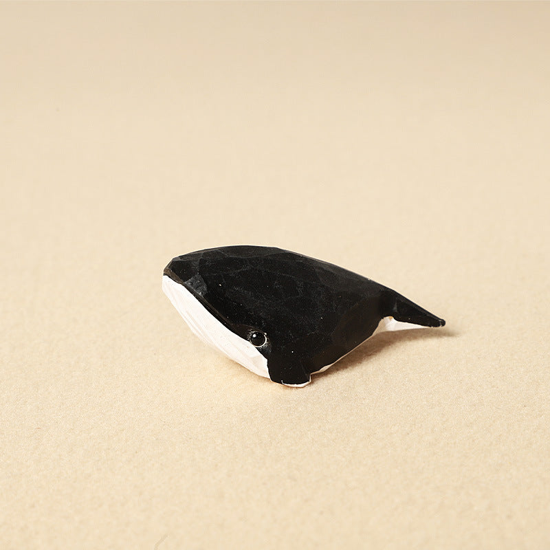 Creative Handmade Wooden Carving Whale Keychain Pendant