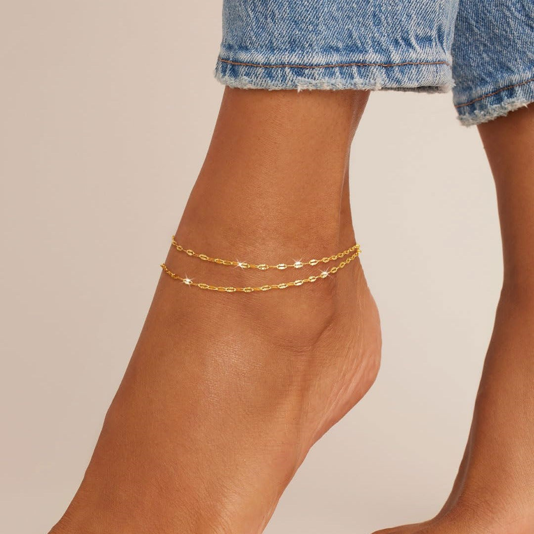 Womens Versatile Two-tiered Beach Ankle Bracelet