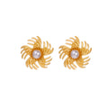 Firework-plated Wheat-ear Ear Studs With A Weathered Vintage Nostalgic Finish