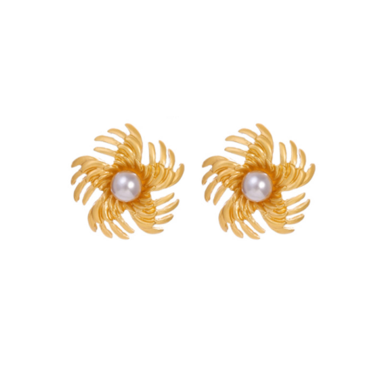 Firework-plated Wheat-ear Ear Studs With A Weathered Vintage Nostalgic Finish