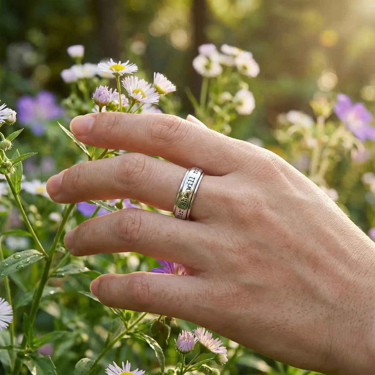 Fashionable And Personalized Stainless Steel Swivel Ring