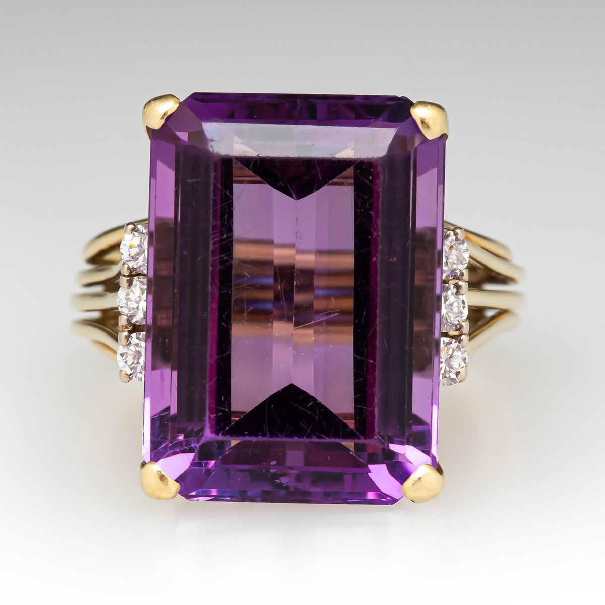 Simple Electroplated Gold Zircon Ring