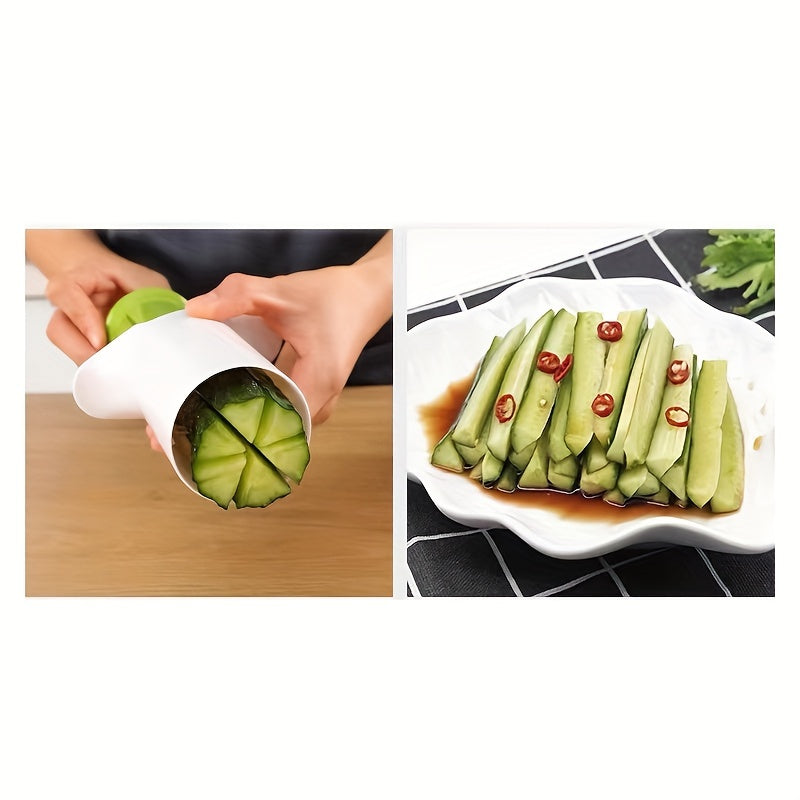 Versatile Manual Vegetable Chopper - Perfect for Cucumbers, Carrots & More - Durable ABS Kitchen Gadget