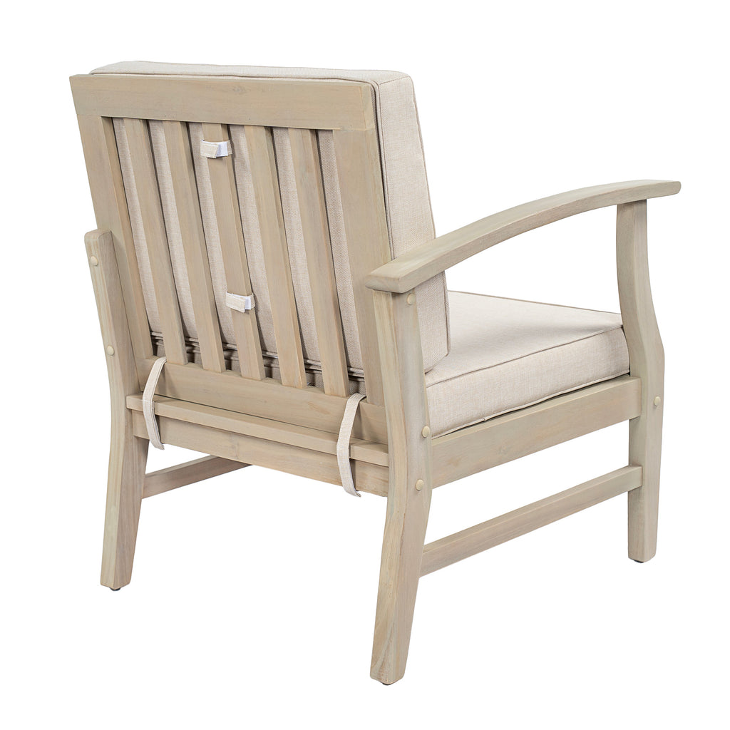 Perla Left Armchair in Acacia Wood