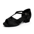 New Children's Low Heel Skin Color Latin Dance Shoes Comfortable Satin Dancing Shoes Soft Bottom Practice Satin 3cm