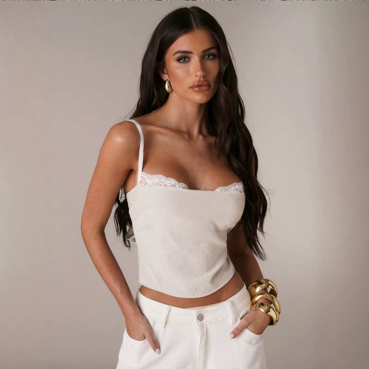 Fake Two-piece Camisole Figure-hugging Sexy Outerwear Tank Top