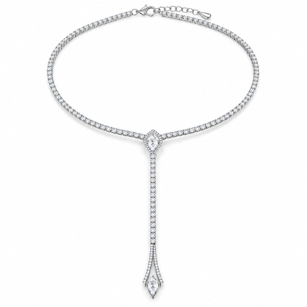 Marquise Zircon Pendant Necklace Bridal Women Neck Jewelry For Wedding Banquet Party Occasions