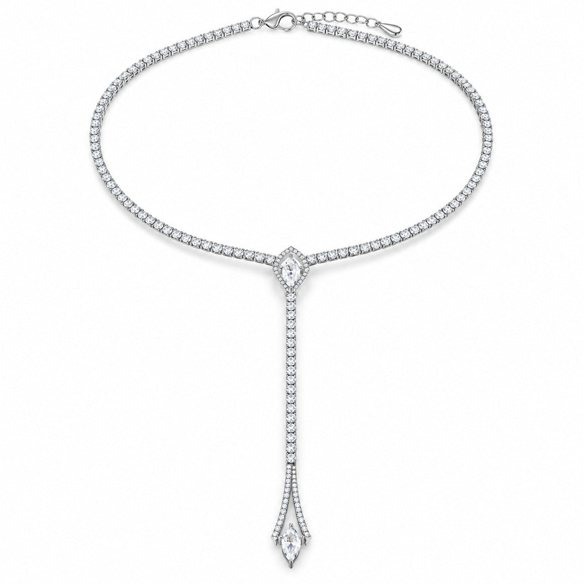 Marquise Zircon Pendant Necklace Bridal Women Neck Jewelry For Wedding Banquet Party Occasions