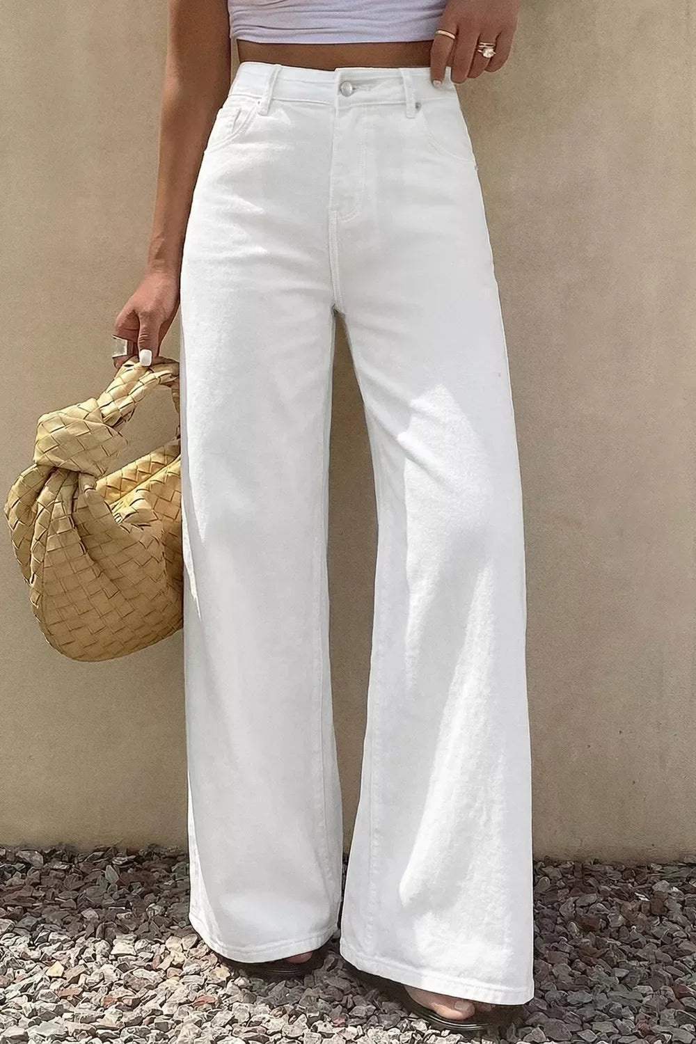 Solid Color Loose Casual Jeans