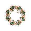 Diamond-encrusted Christmas Wreath Brooch For Clothing