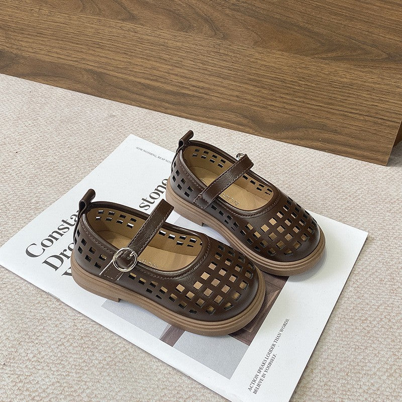 2026 Summer New Arrival, Girls Closed-Toe Hollow Out Sandals, Soft Sole Princess Shoes For Little & Medium Kids, Cute Casual Children Footwear