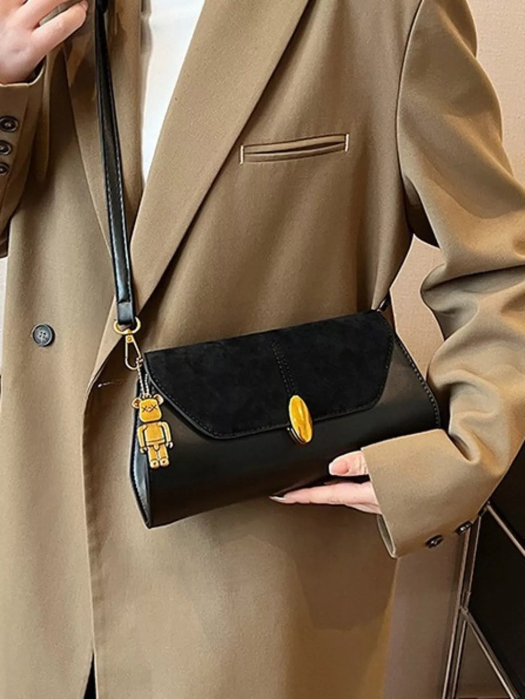 Adjustable Strap Flap Crossbody Bag