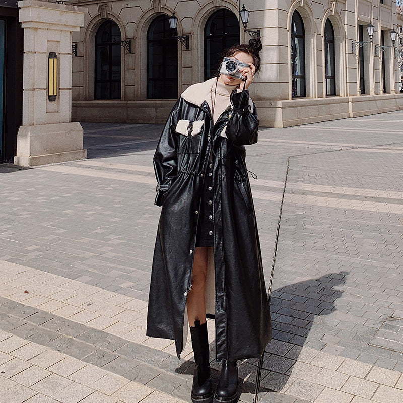 Pu Fur Coat Rabbit Fur Pie Overcoming Cotton Coat Women