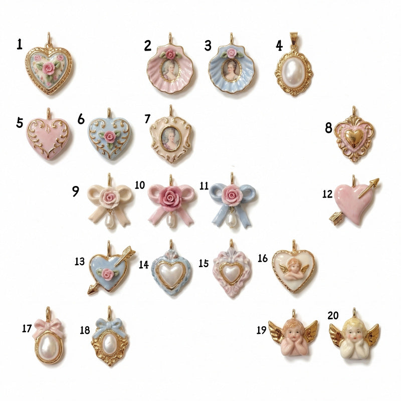 Loving-heart Pendant Shell And Boweveryday Accessories