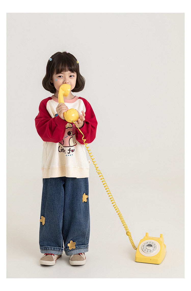 Girls' Embroidered Wide-leg Denim Pantswrinkle-resistant