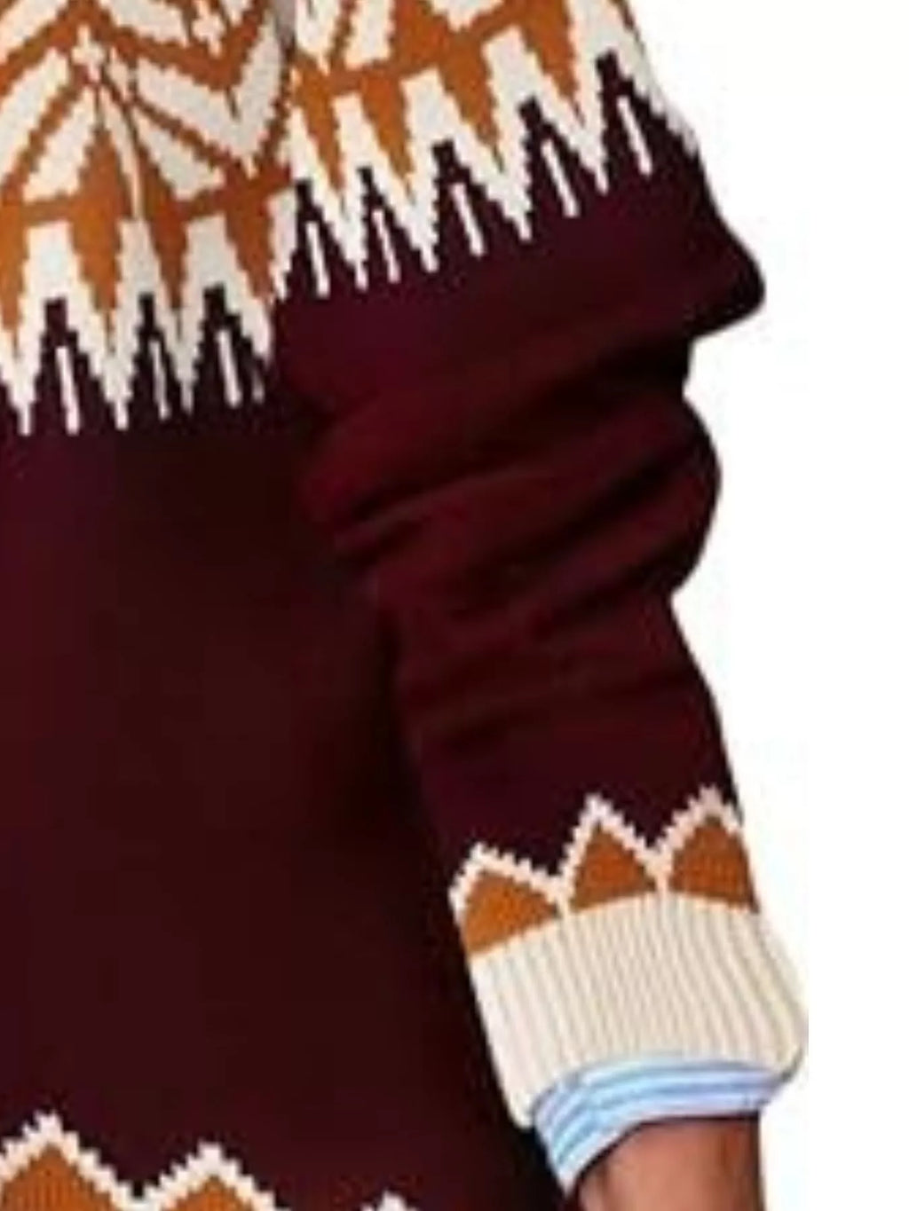 Full Size Fair Isle Patterned Long Sleeve Sweater Plus Size