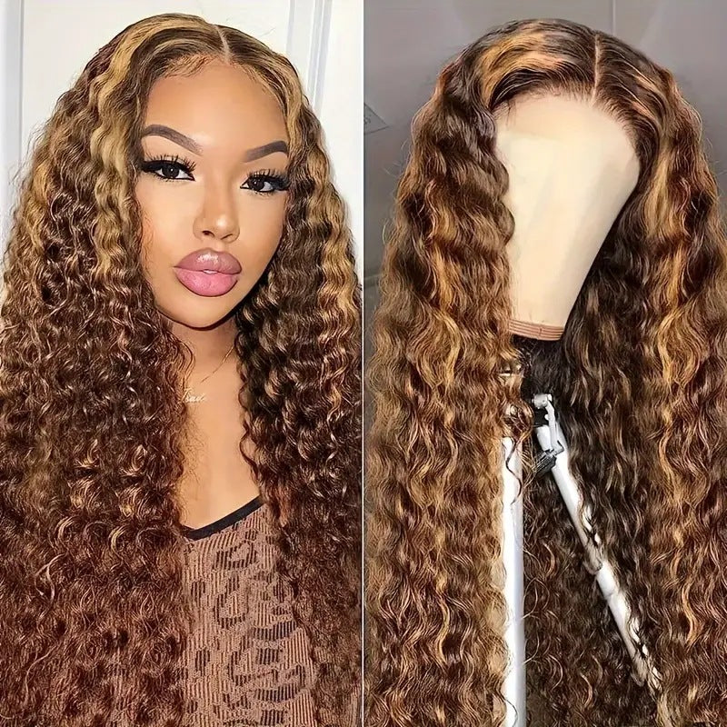 13x6 Front Lace Wig Female Medium Long Curly Hair Hair Cover