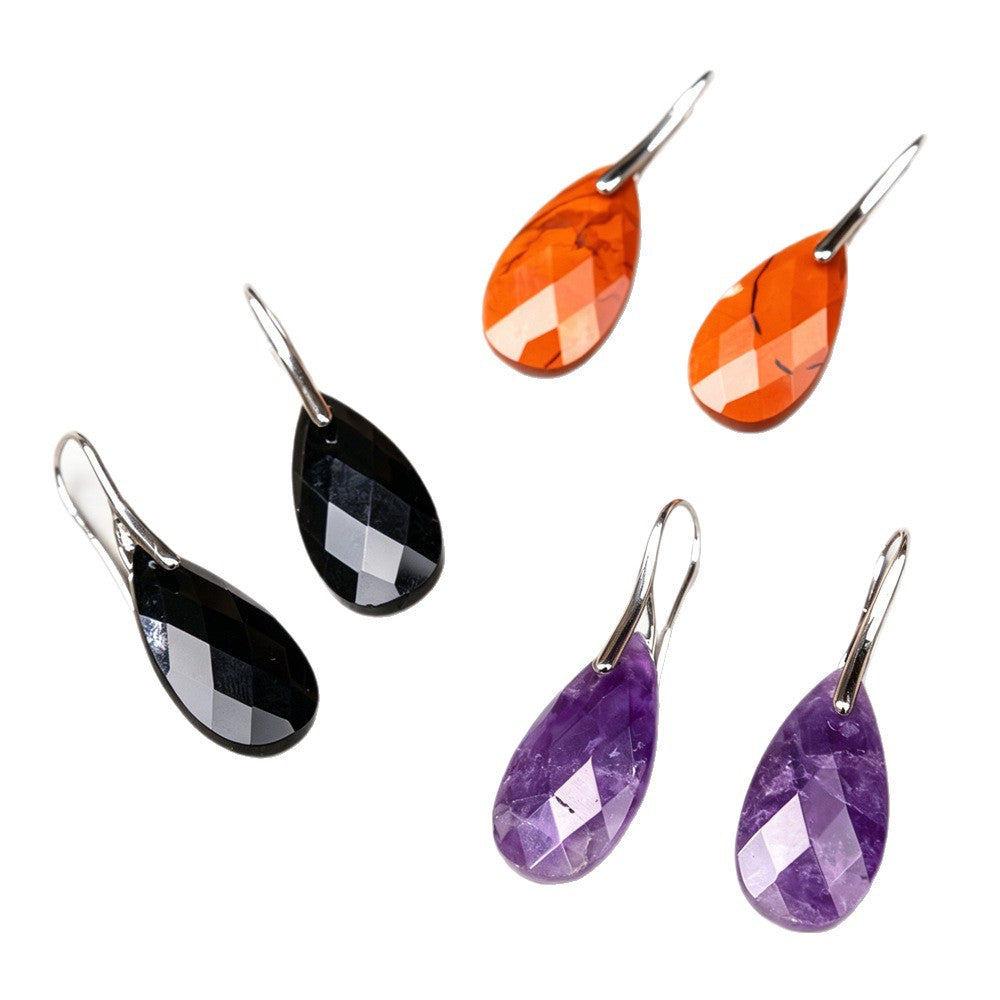 Cross-border Natural Stone Crystal Earrings