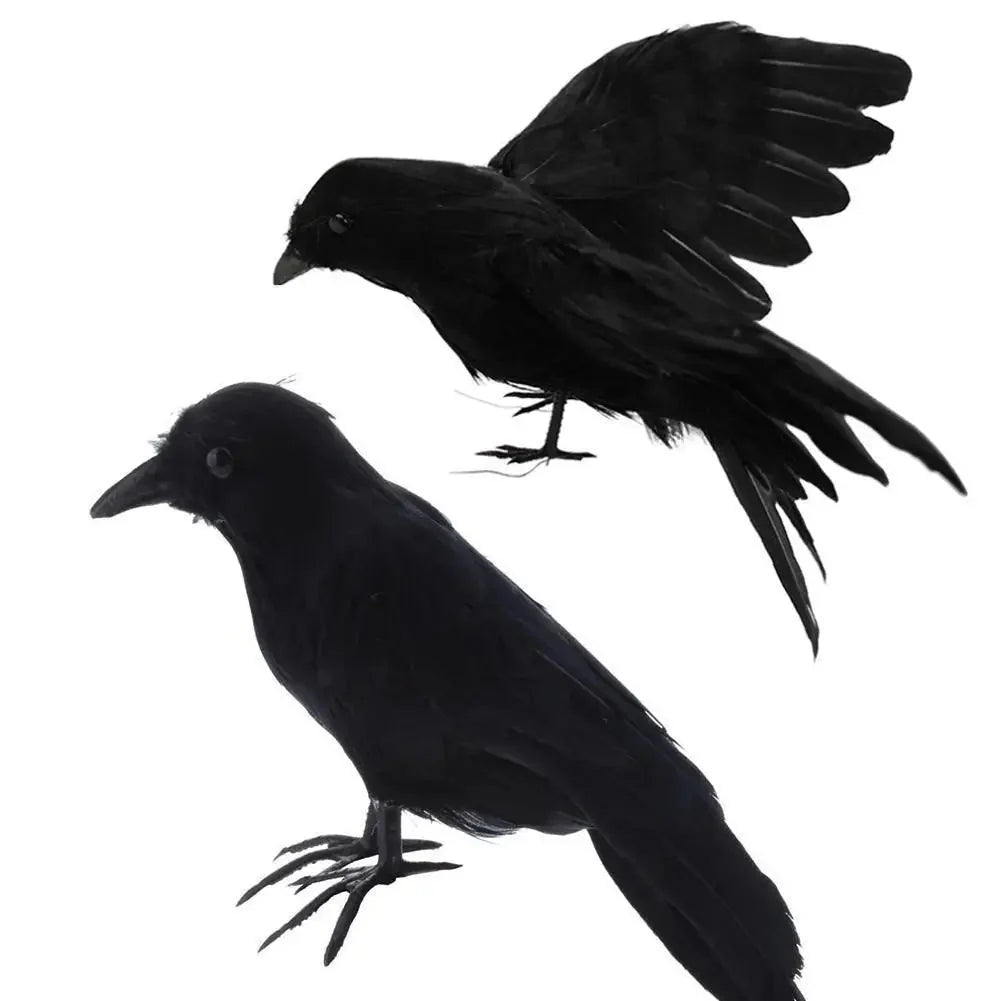 Artificial Black Crow | Halloween Decoration Prop