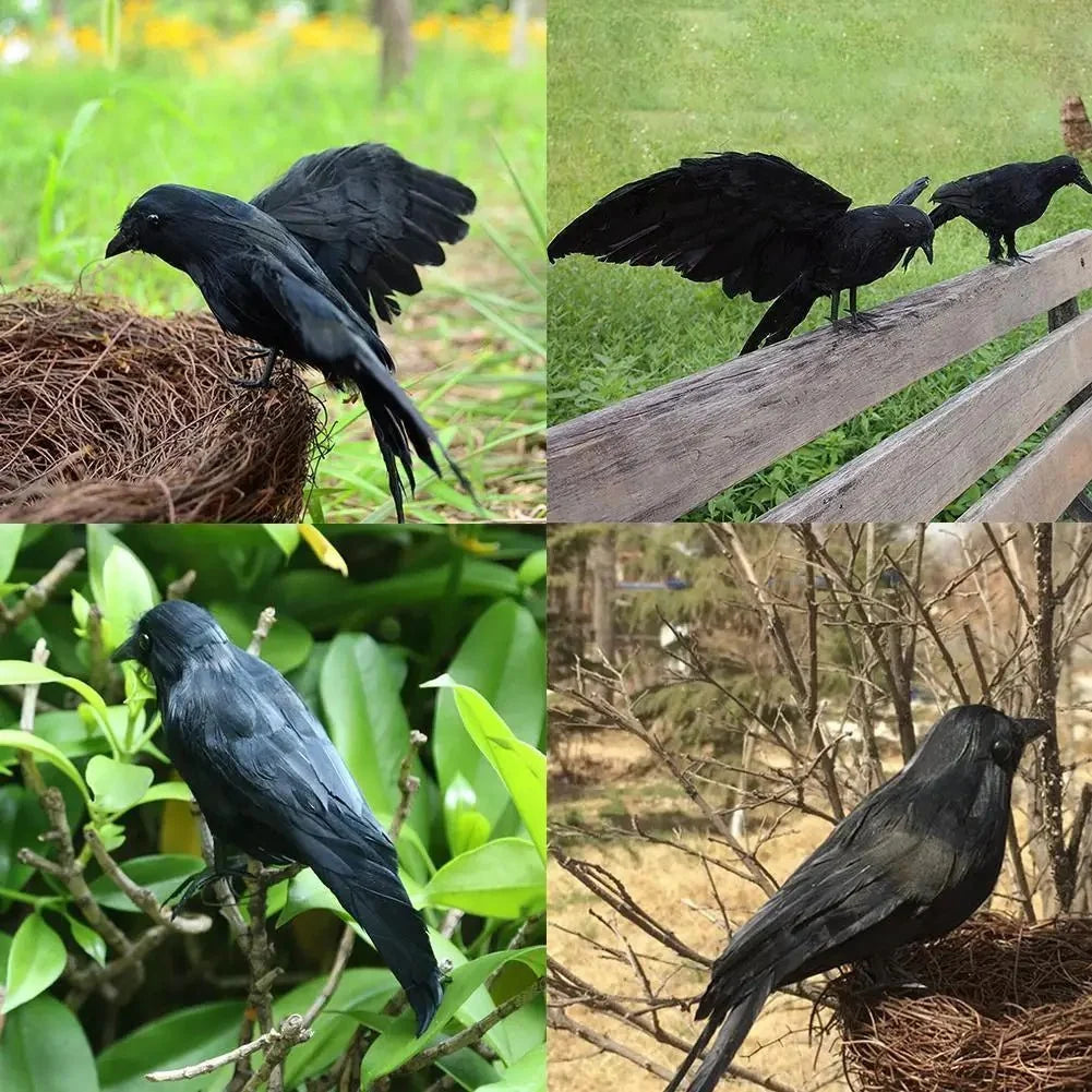 Artificial Black Crow | Halloween Decoration Prop
