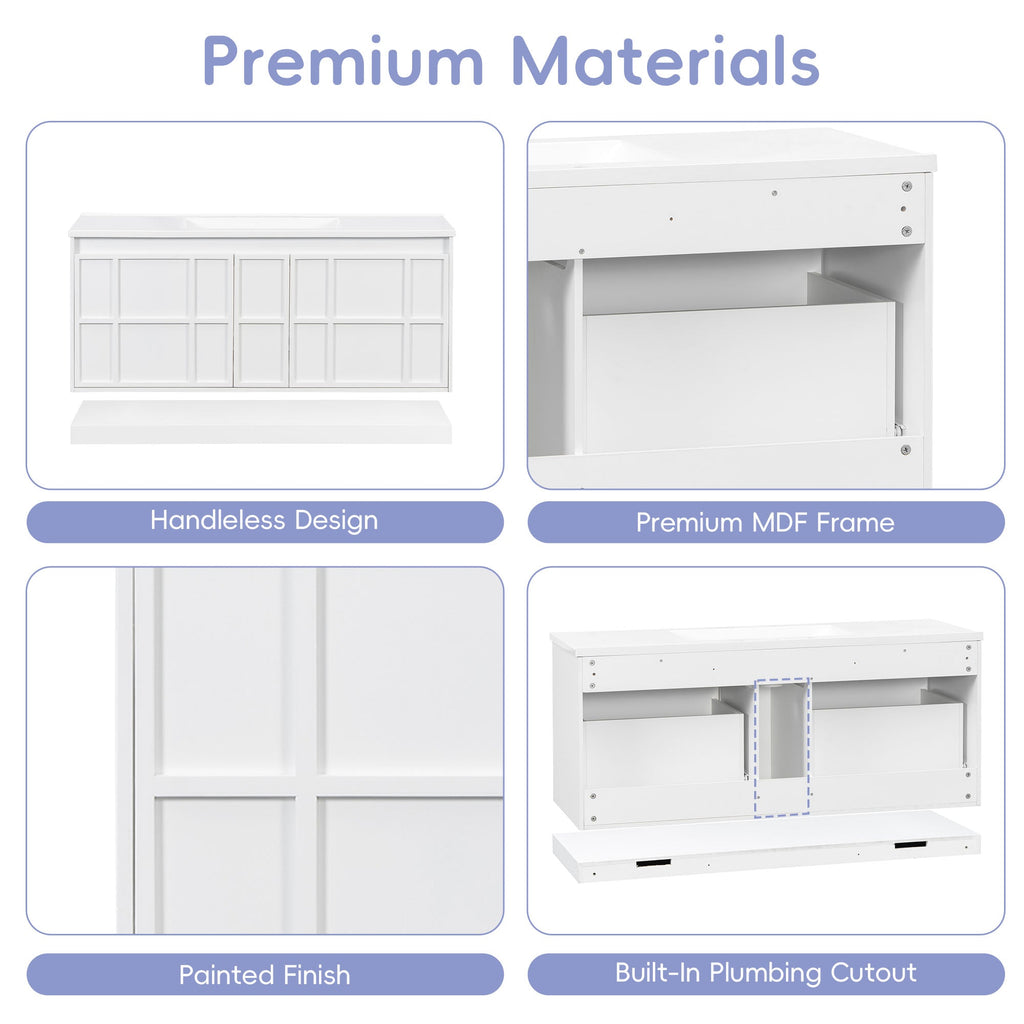 48 Inch Wall Mounted Bathroom Vanity Cabinet