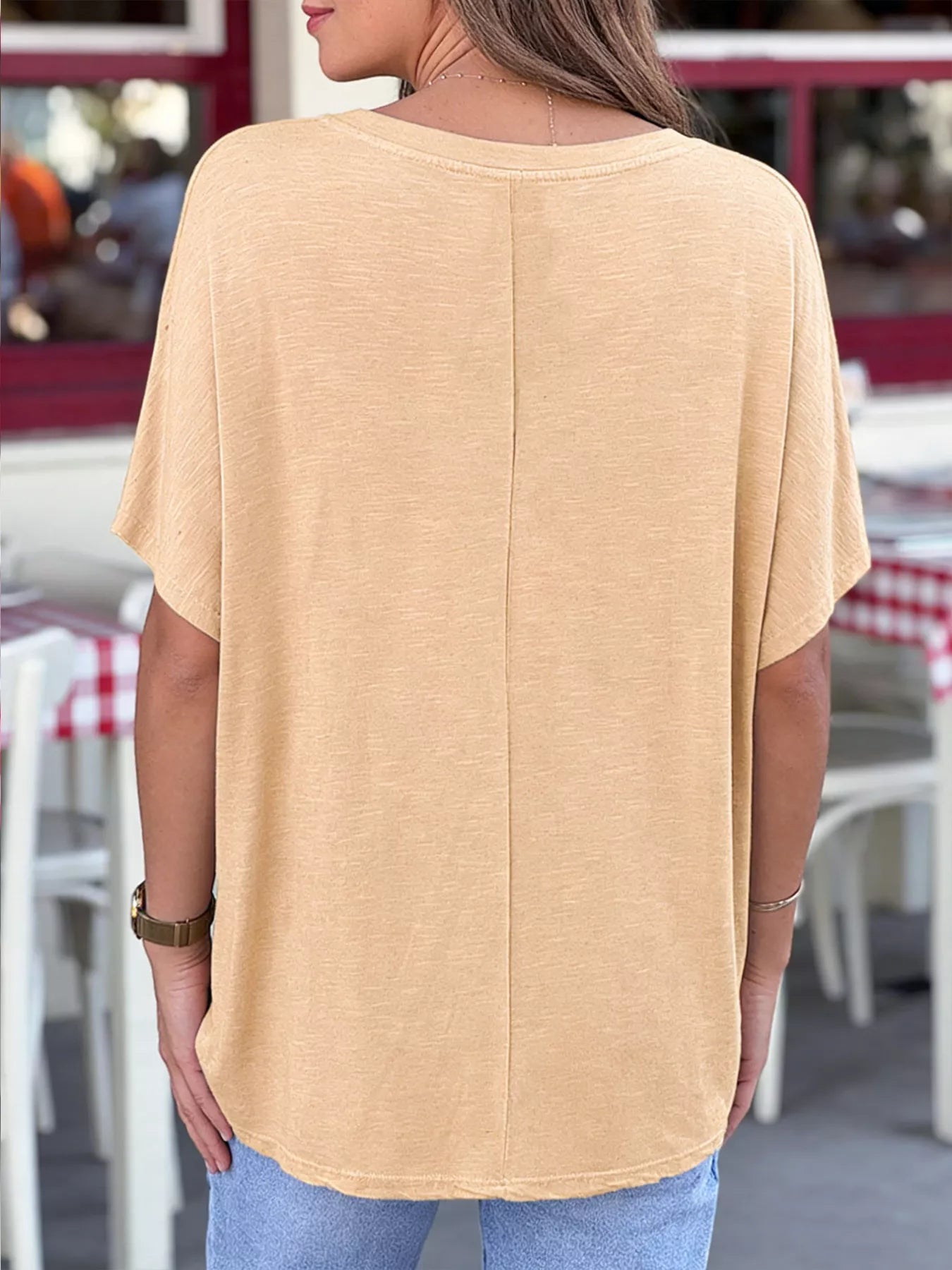 Casual V-Neck Relaxed Fit T-Shirt