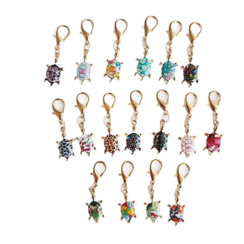 Colorful Oil-drop Turtle Keychain Pendant, Alloy Accessory, Creative Design