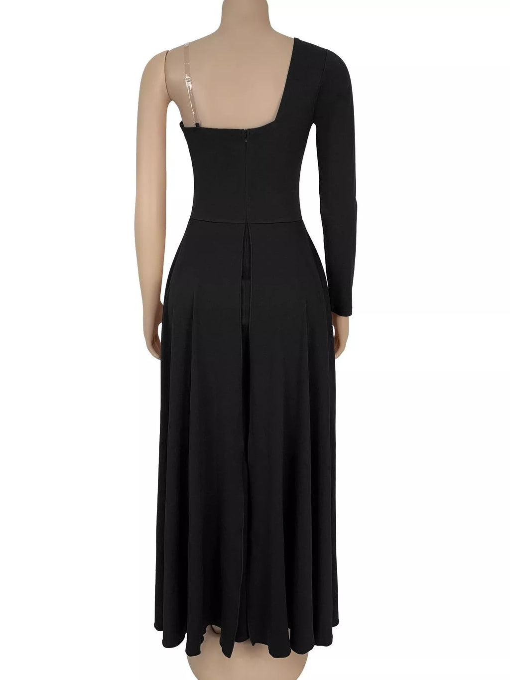 Slit Rhinestone One Shoulder Maxi Dress