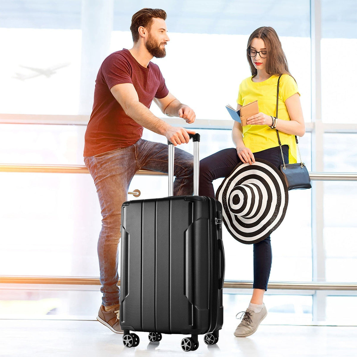 Hardshell Luggage - Expandable 24 Inch Checked Travel Luggage