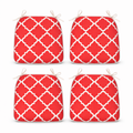 Outdoor Chair Cushions with Straps - Set of 4, Plaid