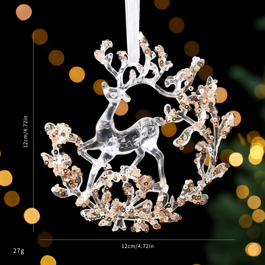 Christmas Decorations Sequined Acrylic Pendant