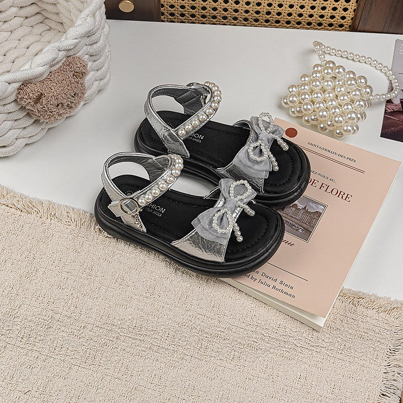 2026 Summer New Kids Sandals, Girls Fashion Versatile Princess Shoes, Stylish Soft Sole Beach Flat Shoes For Girls