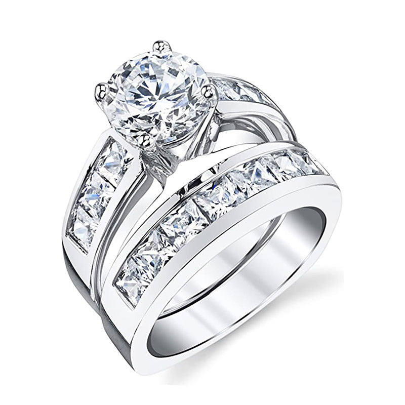 Fashionable Diamond-studded Couple Rings