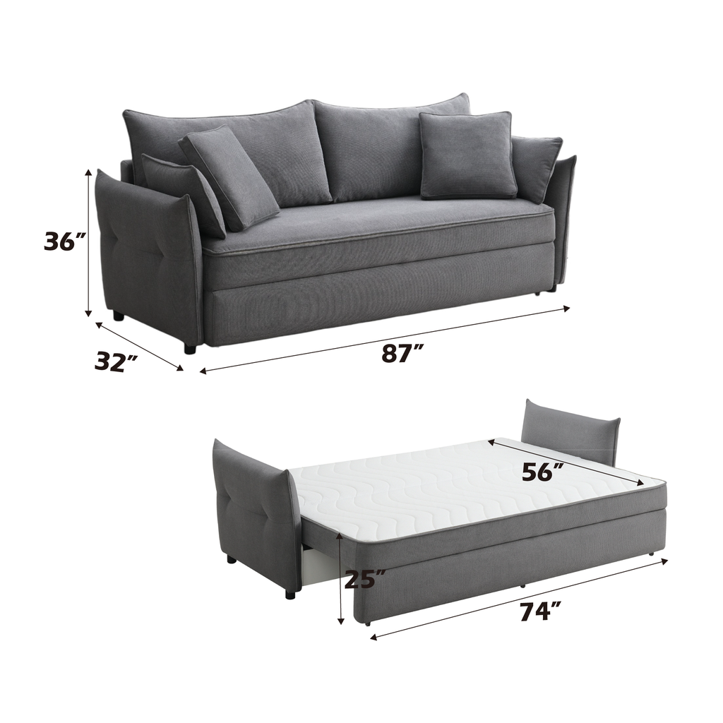 Irina Pull-Out Fabric Sleep With Storage