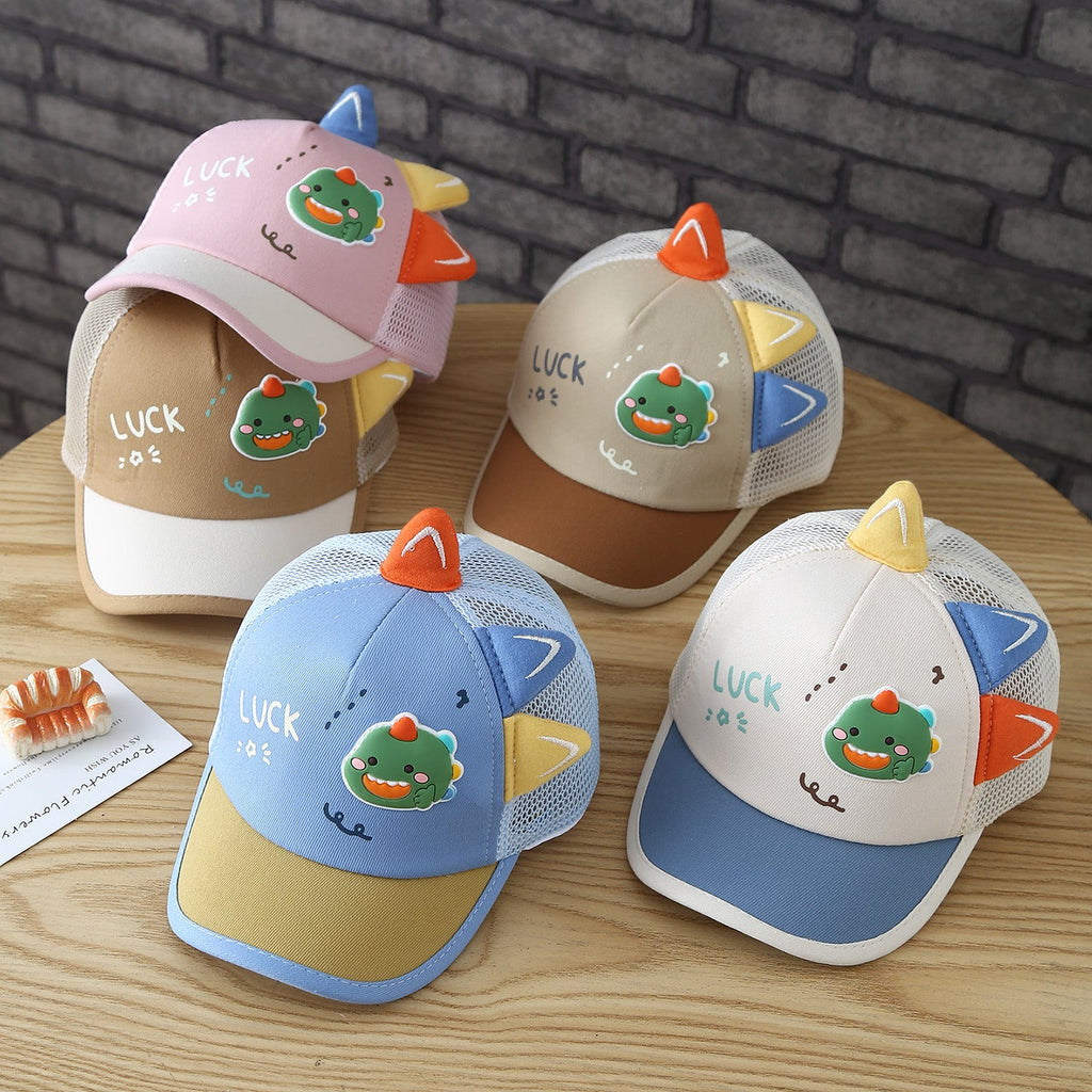 Spring And Summer Children's Cartoon Scary Headwear With Net Fabric, Soft Style, Cute Design. Perfect For Outdoor Activities, It Offers Shade And Protection From The Sun.